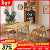 Silan Mengbei wall-mounted folding invisible dining table multi-functional wall-mounted sideboard integrated small household solid wood wall-mounted table wall-mounted dining table (wood color) upgraded multi-function with plug-in storage chair