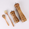 He Jiagong oak pepper grinder kitchen household seasoning bottle wooden retro creative black pepper grinder manual oak grinder 5 inches