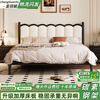 Cheng Guanyu Free door-to-door delivery Iron bed double bed master bedroom king bed modern simple soft-packed bed row frame iron bed exquisite black piano key single bed 1.5 meters * 2 meters thick carbon steel