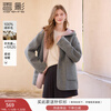 Xiangying pure wool double-sided hooded coat for women 2025 winter new woolen gray pink contrast woolen coat light gray S 155/80A/85-95 catties