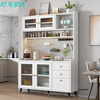 Shiniao German quality light luxury sideboard multifunctional cupboard integrated living room tea cabinet wine cabinet modern simple wall-mounted 120-length minimalist door champagne color cabinet + rock plate + perforated board double door
