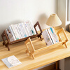 Trojan Desktop Small Bookshelf Storage Rack Office Desk Organizing Living Room Dining Table Countertop Multi-layer Simple Thick Bold Pure Bamboo Brown 52 Long