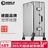 World Geographic German Aluminum Magnesium Alloy Luggage Men's and Women's Metal Trolley Case Business Travel Boarding Case Luggage Password Box Aluminum Magnesium Alloy-Luxury Silver 24 Inches-Golden Size for Travel/Mid-to-Long Distance Travel