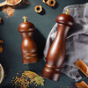 He Jiagong retro pepper grinder manual black pepper grinding bottle sea salt pepper powder wood freshly ground solid wood round 8 inches