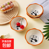Household underglaze color internet celebrity cute style cream style cute panda polygonal dipping dish small flavor dish 1 pack