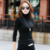 Xiaolan turtleneck bottoming shirt for women autumn and winter 2025 new pile collar long-sleeved cotton slim-fitting fashionable style inner top dark gray XL