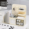 Perforated board book stand pen holder desktop storage box multi-purpose office workstation shelf student boy children's desk multi-function compartment drawer-type file rack 1 warm yellow perforated board storage box/drawer