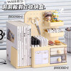 Perforated board book stand pen holder desktop storage box multi-purpose office workstation shelf student boy children's desk multi-function compartment drawer-type file rack 1 warm yellow perforated board storage box/drawer