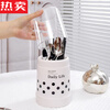 MZXM Japanese imported quality chopstick tube household creative ins drain chopstick cage tableware with lid storage shelf chopsticks black and white checkerboard