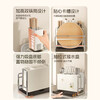 Austrian kitchen knife holder, storage rack, kitchen knife holder, chopping board, pot lid holder, knife holder, chopstick cage, integrated multi-functional storage rack, cream white countertop, double chopstick barrel + chopping board holder