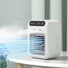 Sixiou small air conditioner air conditioning fan mini mobile cooling fan home air cooler student dormitory office desktop humidification spray water and ice refrigeration fan rechargeable cooling artifact second gear adjustable + ice mist double spray