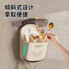 YOUQIN chopstick storage box kitchen chopstick barrel storage rack wall-mounted household drain spoon bucket chopstick cage basket cream style chopstick barrel with cover dustproof