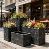 Star rudder rectangular imitation stone anti-crack cement pot long strip flower trough extra large cement board flower box roof terrace flower planting artifact imitation stone white background with black spots on the surface 30*30*30 cm length, width and height with drainage outlet