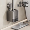 MWKW Japanese toilet brush without dead corners, toilet suction cup wall-mounted with base, bathroom storage brush, gap household, standard toilet brush set, deep space gray, ingenious craftsmanship - strong adsorption - ventilation and draining