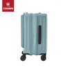 CROWN front-opening zipper suitcase, stylish travel lightweight extension trolley case 5065 sapphire color zipper 25 inches, checked luggage required