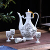 Tao Qinquan Jingdezhen ceramics Chinese liquor wine set wine pot wine cup wine cup wine warmer wine pot snow scene wine set 1 catties assembled with 6 cups