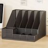 XAOIMI Desktop File Storage Rack Vertical File Rack Desktop Storage Rack A4 File Box Student Information Organizing Rack Black-Five Links + Pen Holder Upgraded Density Network Integrated Design