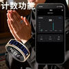 Smart health ring accurately monitors heart rate, blood oxygen, sleep, body temperature, pressure gauge, calories, IP68 waterproof, swimming and bathing, wearable, magnetic fast charging, super long battery life, thin, bright gold, free charging compartment, size 12, 21.6mm, recommended 70-75kg