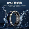 Smart health ring accurately monitors heart rate, blood oxygen, sleep, body temperature, pressure gauge, calories, IP68 waterproof, swimming and bathing, wearable, magnetic fast charging, super long battery life, thin, bright gold, free charging compartment, size 12, 21.6mm, recommended 70-75kg