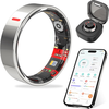 New non-invasive blood sugar and blood pressure smart ring sleep blood oxygen heart rate multiple exercise modes waterproof photo ring moonlight white No. 12
