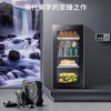Casarte ice bar home small living room office small refrigerator ultra-thin embedded single door mini transparent glass door vertical beverage red wine tea refrigerator fruit preservation cabinet 142 liters high-end air-cooled model fully refrigerated with red wine area about 1.1 meters