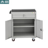 Huizhen Mobile Tool Cabinet Workshop Lockable Iron Cabinet Wheeled Tool Cart Trolley Hardware Parts Cabinet One Draw Gray HM513