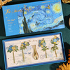 Jiamo retro oil painting bookmark gift box teacher thank you gift high-end exquisite metal vase bookmark high-value Van Gogh cultural and creative souvenirs Teacher's Day practical back-to-school gift for teachers