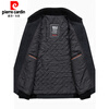 Pierre Cardin (Pierre Cardin) autumn and winter middle-aged and elderly men's woolen jackets thickened quilted warm cotton jackets dad's winter woolen jackets gray cotton style M 170