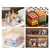 Desktop jewelry storage box cosmetics storage basket dormitory rectangular jewelry storage acrylic transparent box PET storage square box stackable 2 pieces