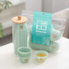 German thickened cup disposable tea set for drinking tea, high-end kung fu small rice husk, tea tasting, tea cup, rice fragrance, 2 bags, 100 pieces, Fu character + cup holder/high-end jade rice husk