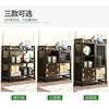 ZHUYIJIA tea cabinet small tea table new Chinese style tea table table tea side cabinet ancient storage living room storage tea can storage cabinet 3 layers 80 double drawer double door