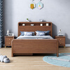 Chic Wood Language (BIEZHIMUYU) Walnut Bed New Chinese Bed Solid Wood Bed Teen Primary School Student Bedroom Luminous Storage Single Bed Storage Single Bed Single Bed + Drawer + Mattress + Bookshelf 1.2*2.0 meters (regular style)