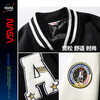 NASALIKE official jacket autumn and winter American towel embroidered baseball uniforms for men and women couples contrasting color stitching pilot men's jacket black XL (recommended 120-130 pounds)