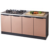 Renjuyi space aluminum cabinet simple all-steel kitchen kitchen cabinet household stove integrated rental cupboard assembly integrated cabinet 1.6 meters flat