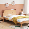 Genji Muyu solid wood children's bed simple cartoon bed boys and girls small single bed small apartment teen bed (oak) children's bed without pad 1.5*2m