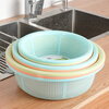 Nanluo Kitchen Plastic Rice Washing Sieve Fruit Basket Vegetable Basket Fruit Basket Washing Fruit Basket Vegetable Basin Fruit Basin Vegetable Basket Washing Rice Basket Small Size 1 (21.5cm 7cm) 2.5L