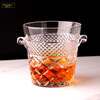 Flevinz crystal glass ice bucket personalized ice bucket champagne beverage beer ice cooling bar home large ice bucket 0096 transparent glass ice bucket 2L