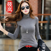 Xiaolan turtleneck bottoming shirt for women autumn and winter 2025 new pile collar long-sleeved cotton slim-fitting fashionable style inner top dark gray XL