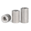 Jinggong (JINGGONG) SZ304 stainless steel extended cylindrical flat head knurled nut mesh hand screw cap M3M4M5M8M10-M16 M4*8*8 (5 pieces)