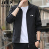 JEEP SPIRIT Jeep Jacket Men's Trendy Autumn and Winter Jacket Men's Stand Collar Slim Clothes Black XL