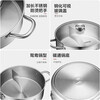SUPOR hot pot 304 stainless steel household special thickened Yuanyang pot induction cooker gas open flame universal soup pot shabu basin straight Yuanyang compound bottom 30cm