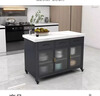Mexueer custom table kitchen dining table integrated small apartment with drawer storage sideboard marble removable island table black 806085cm double door double drawer double door