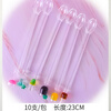 Yibo Disposable Fruit Fork Colorful Thick Straw Art Stirrer Milk Tea Shop Supplies Acrylic Spoon (1 Pack/10)
