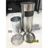 Round peel box stainless steel trash can hotel outdoor lobby vertical square with inner bucket sanitary bucket ash bucket rectangular black 30*24*61 with inner bucket