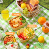 Meiya disposable lunch box square 1000ml*20 sets food-grade picnic takeaway fruit kraft paper packaging box with lid