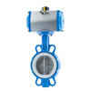 Nanvalve D671F-16QB3 GT pneumatic PTFE butterfly valve stainless steel ball ink body soft seal clamp butterfly valve DN65