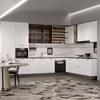 Sophia Cabinet European simple kitchen cabinet quartz stone stove cupboard integrated cabinet kitchen storage furniture customization 7m package (3m base cabinet + 3m countertop + 1m wall cabinet)