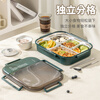 Guangyi 316L stainless steel insulated lunch box for students and office workers, portable dinner plate with 5 compartments and cutlery, gray GY7494