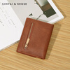 CinvaiKrose official store small c&k cowhide short wallet for women 2026 new card holder coin clip birthday Valentine's Day gift Brown Brown gift for girlfriend, wife and girl.