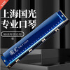Guoguang 24-hole commemorative model polyphonic C key harmonica for beginners students 28-hole entry-level self-taught accented harmonica wind instrument 24-hole C key polyphonic silver beginner model